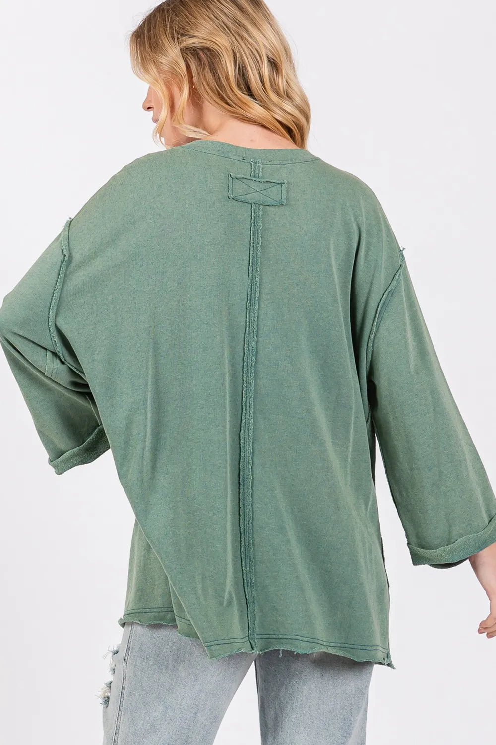 Trendsi SAGE + FIG American flag patch drop shoulder t-shirt featuring a large flag design on the front, casual and stylish.