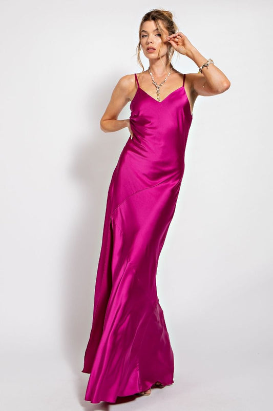 SATIN CAMI SLIP MAXI DRESS